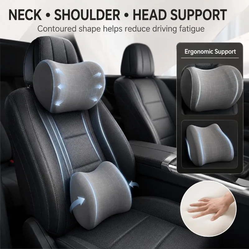 Car Headrest Neck Pillow and L - Memory Foam Car Neck Pillow Lumbar Support review and price