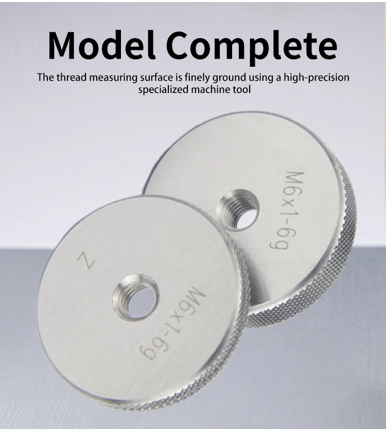 2PCS/Set 60-Degree Metric Thread Ring Gauge 6G M2-M20 Taper Gauge Measuring Tool for Precision Engineering