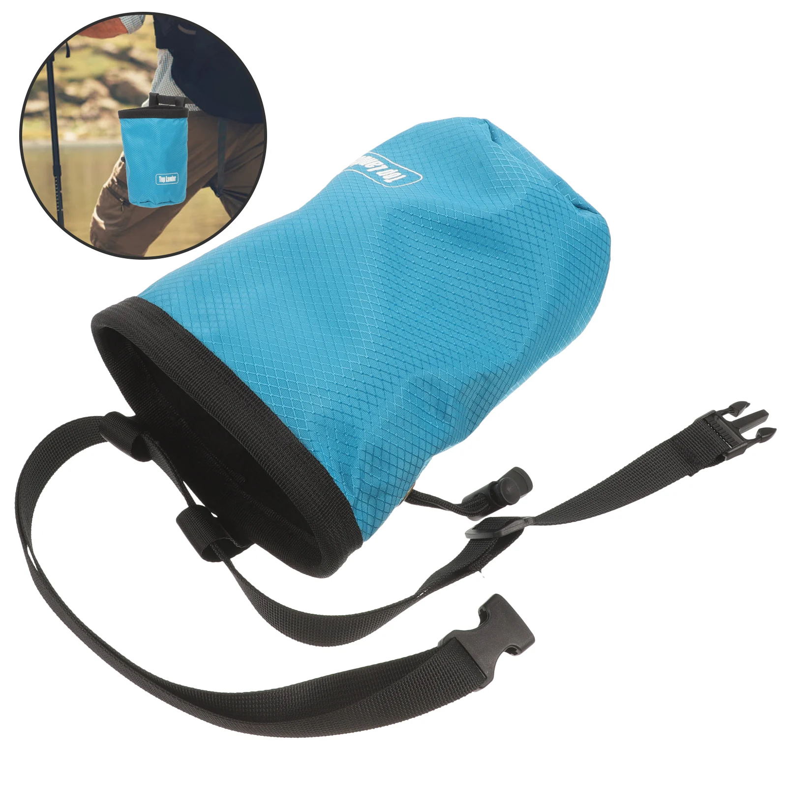 

Rock Climbing Bag Hiking Fanny Pack Blue Storage Bouldering Chalk Anti-clip Fitness