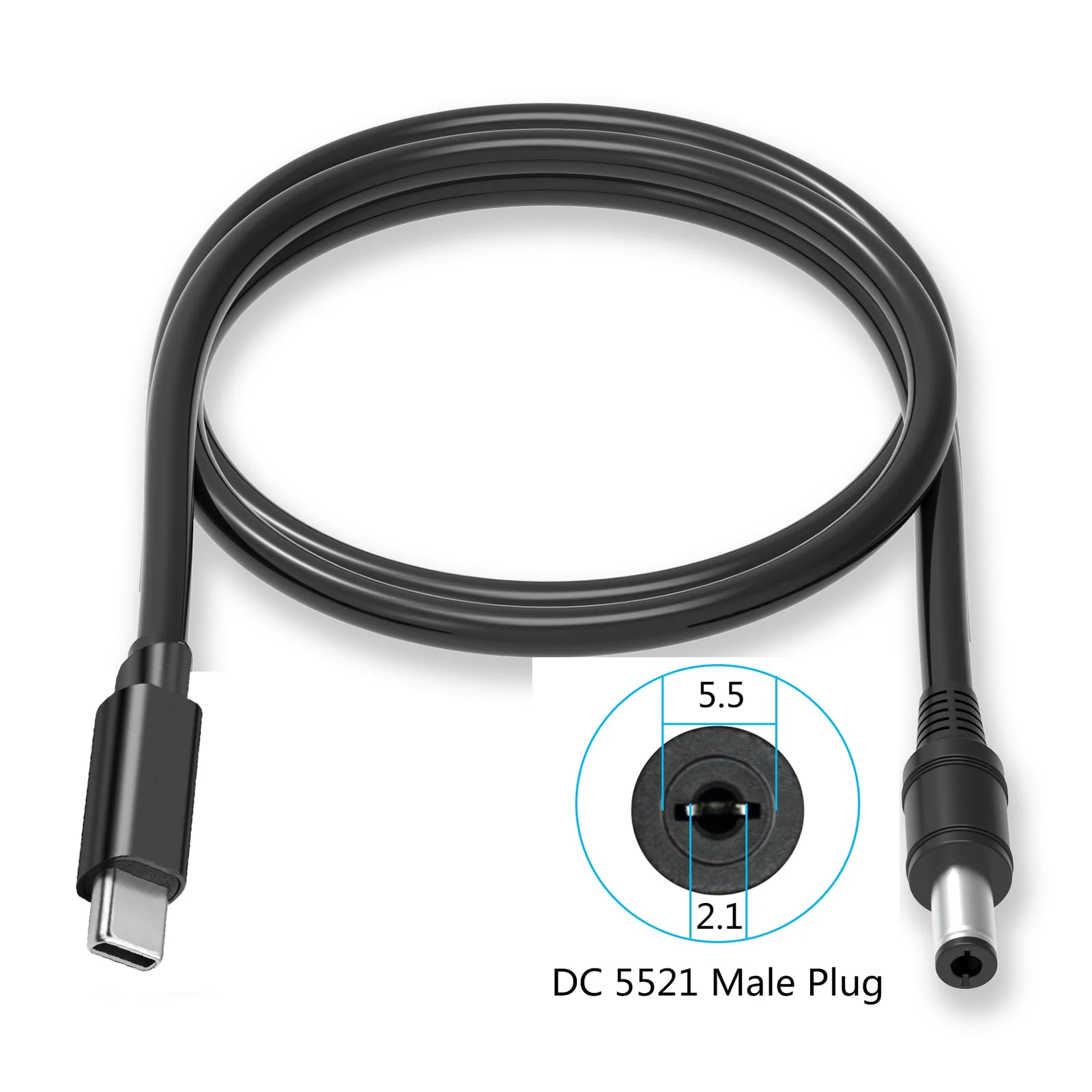 

1.5m USB C PD Charger Cable Type-C Male to DC5.5x2.1mm 12V Power Supply Cord for Routers Speakers CCTV Cameras LED Strips