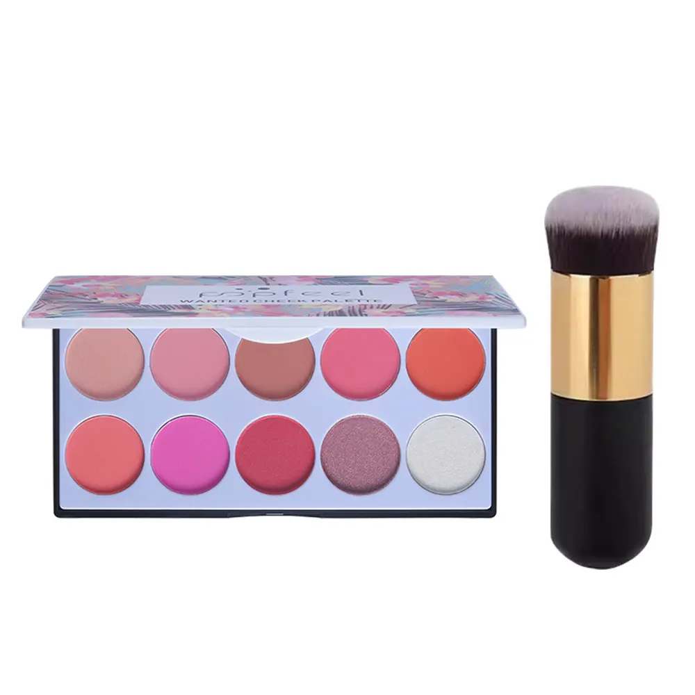 لوحة مكياج مكونة من 10 ألوان - بودرة برونزر أحمر الخدود الكل في واحد، مجموعة أدوات مكياج - مستحضرات تجميل للوجه #1