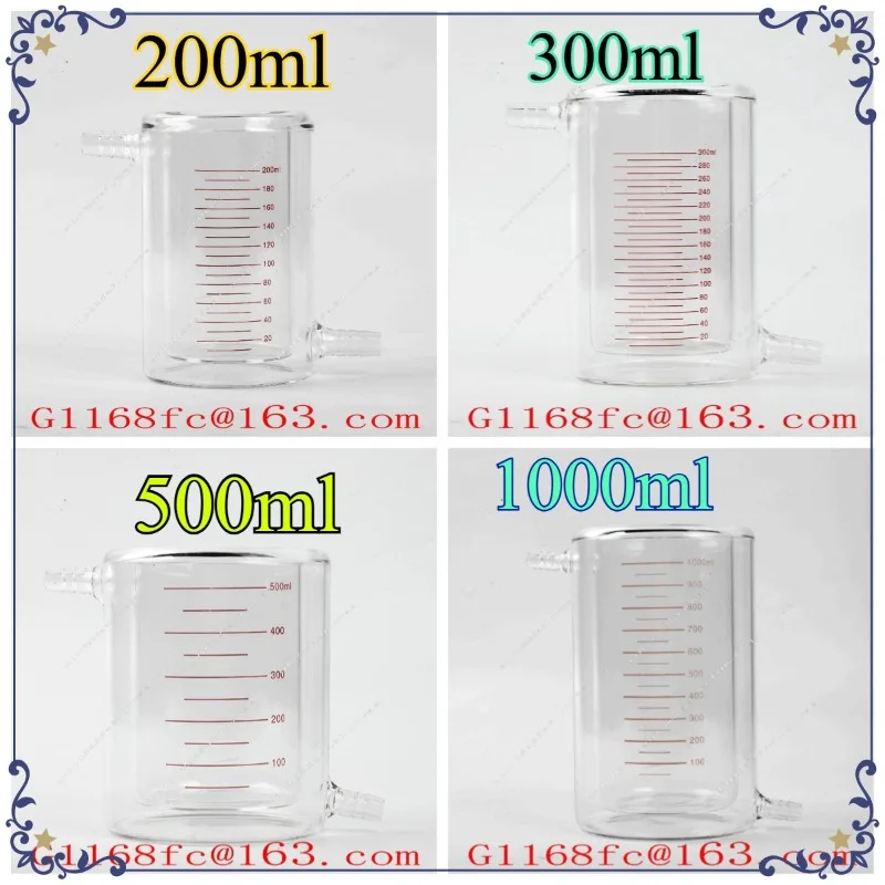 Jacketed Double Glass Beaker Photocatalytic Reactor with Graduated 300ml500ml1000ml