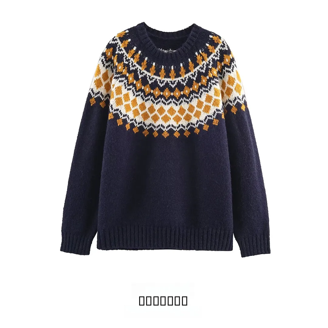 

KASLEAD новый женский свободный многоцветный простой всесезонный свитер Faion Thiened, круглый вязаный топ из полиэфирного волокна