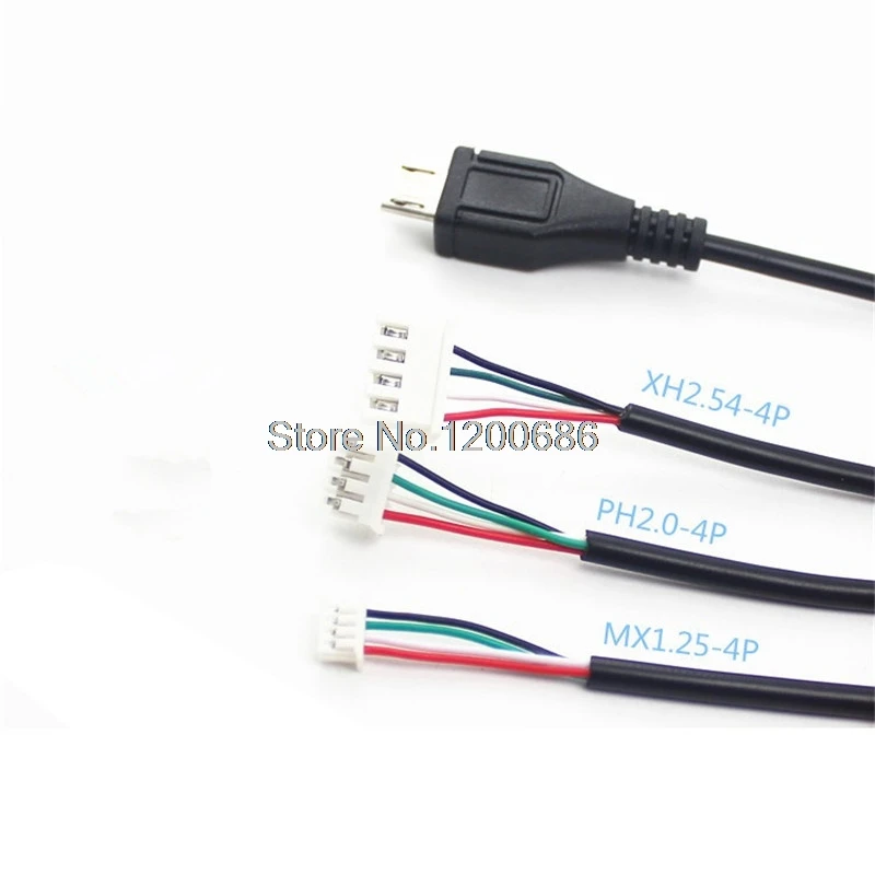 

0.3M 30CM MICRO USB Female Jack to XH2.54 1.25 ZH1.5 PH2.0 XH2.54 dupont 2.54 4P wire cable harness