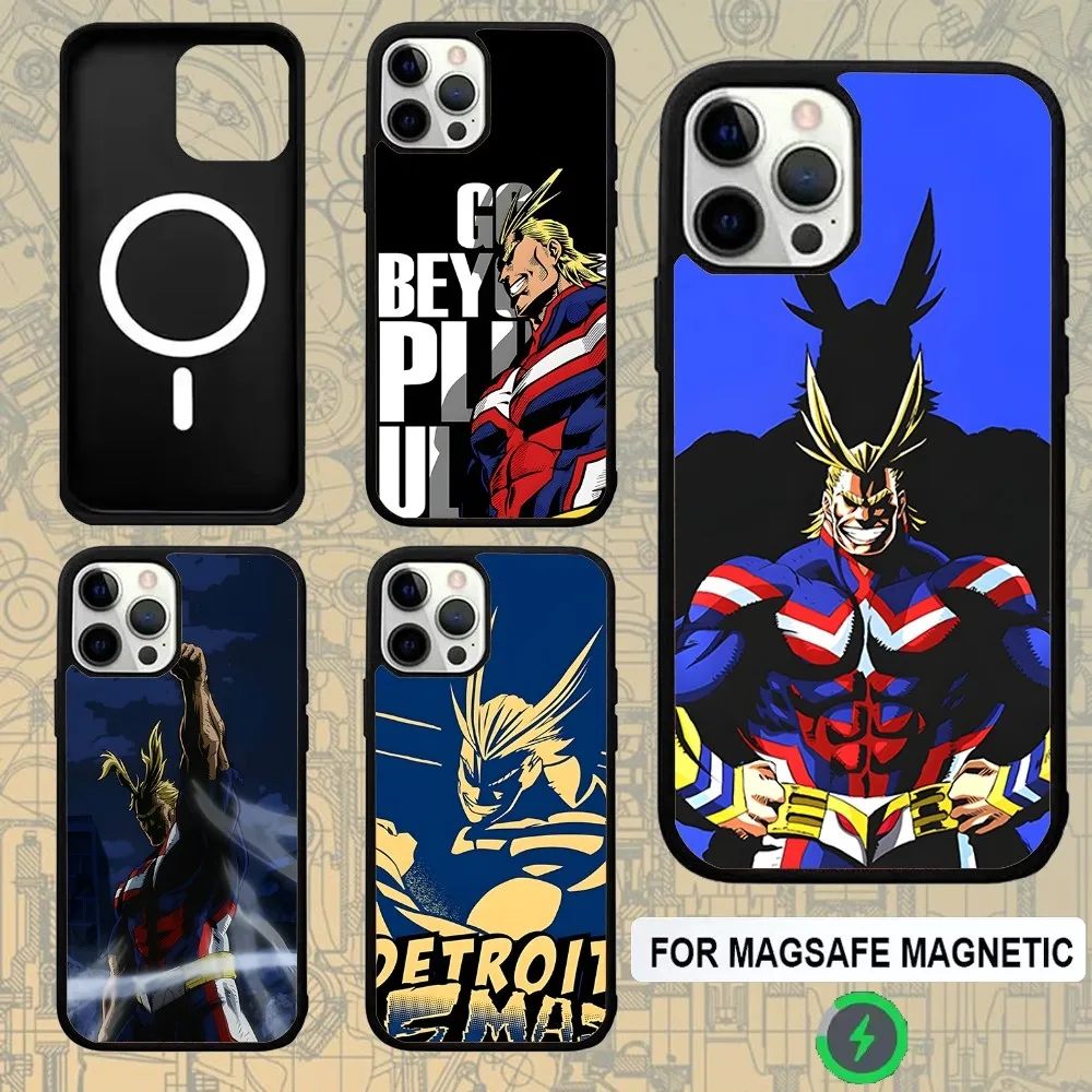 

My Hero A-Academia All Might Phone Case For IPhone 16,15,Pro,Max,Case 14,Plus,13,12,11 Magesafe Magnetic Wireless Charge Cover
