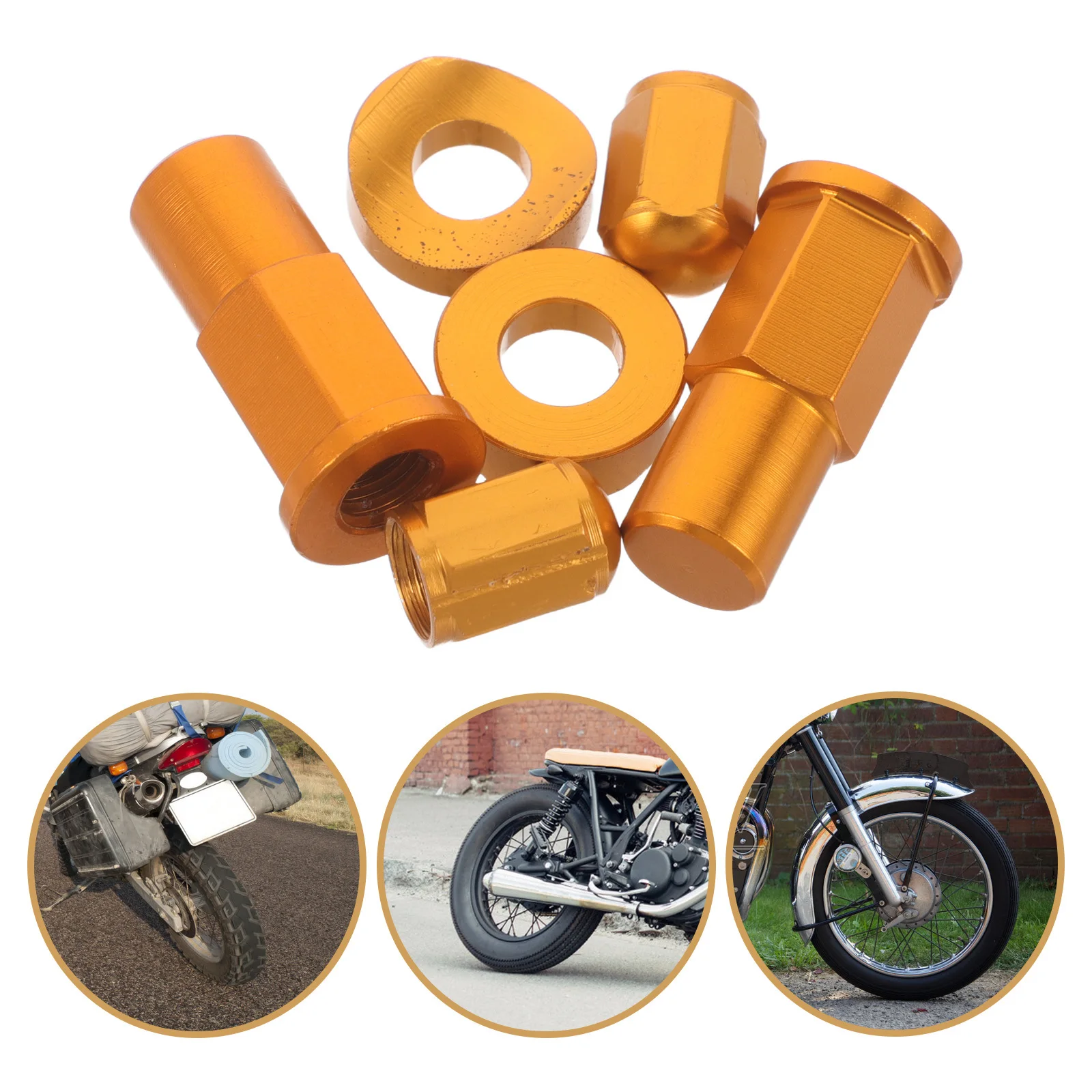 

1set 1Set Aluminum Valve Stem Lock Nut Kit For Motorcycle Durable Bike Spacer Bolt Replacement Includes Washer Accessory - Tire