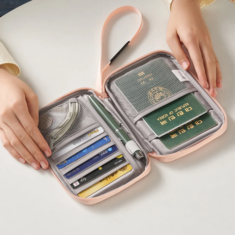 휴대용 여행 비행기 가방 방수 고품질 다기능 ID 티켓 클립 여권 가방 패션 비즈니스 문서 보관