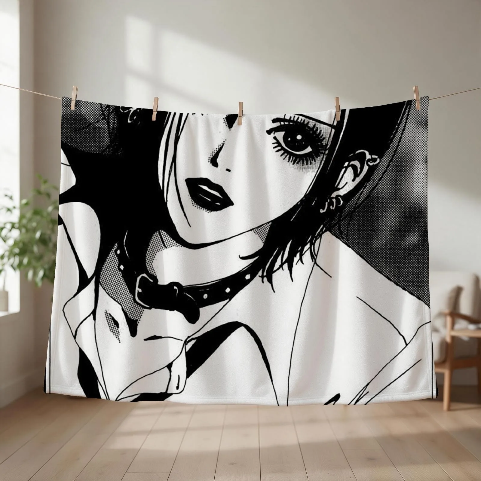 Nana Osaki surprised Throw Blanket Soft Plaid Plaid on the sofa Hairy Blankets Sofas Of Decoration Blankets