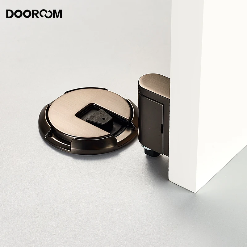 DOOROOM Windproof Door Stopper Indoor Heavy Duty Floor Stop Keep Door Open Mechanical NoDrilling Door Stopper with Screws