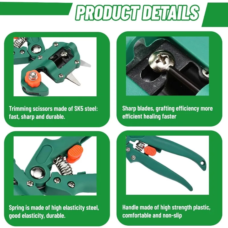أداة شجيرة البستنة، أداة شجيرة مع شفرتين احتياطية وفيلم زخرفي، تستخدم لتقليم وتقليم أشجار الفاكهة في الحديقة