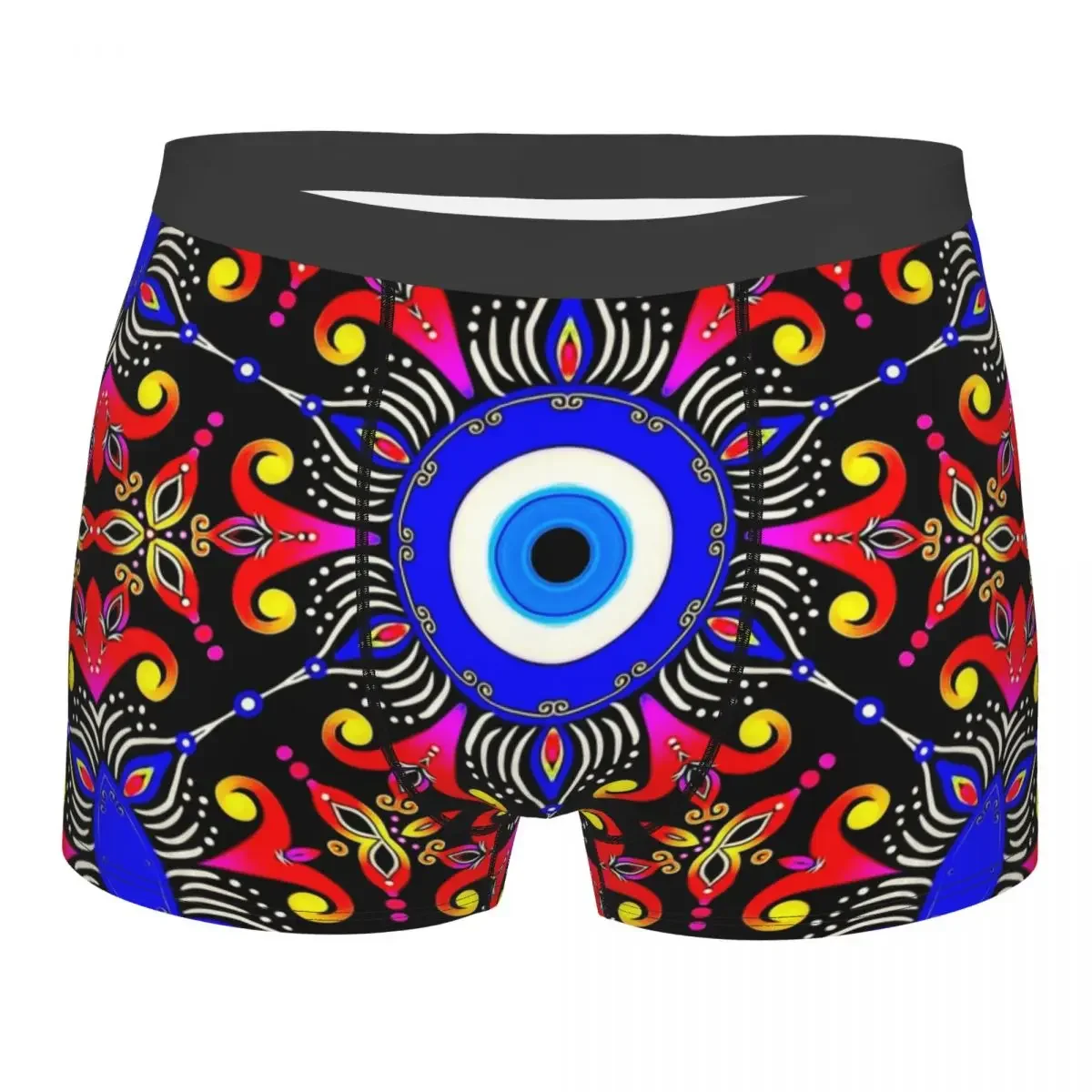 Mediterranean Evil Eye Underwear Men Printed Custom Turkish Amulet Culture Boxer Briefs Shorts Panties Breathable Underpants