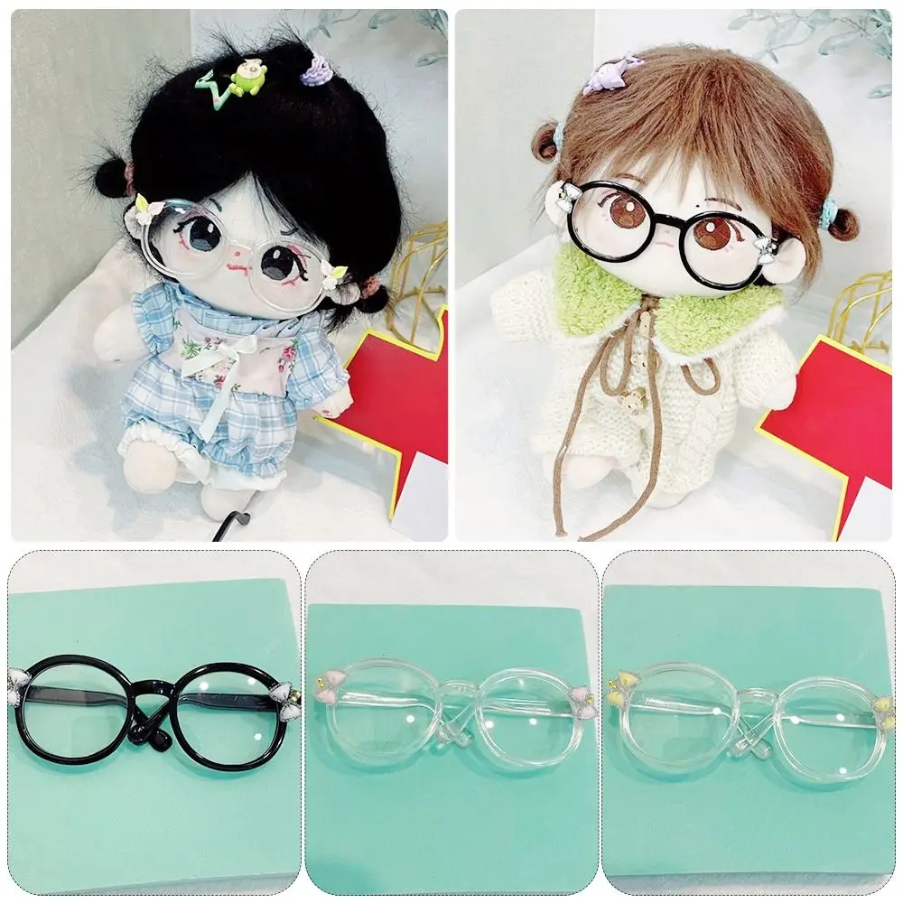 9cm Glasses for Cotton Stuffed Doll Mini Doll Glasses For Blythe Doll Accessories Round Frame Clear Lens Eyeglasses Toys Decor