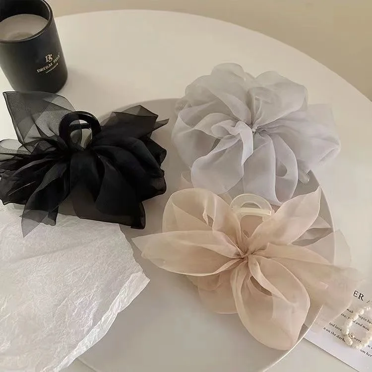 Nieuwe Mesh Boog Grip Clip Vrouwelijke Paardenstaart Vlecht Haar Klauw Clip Elegant Meisje Haar Clip Haaraccessoires Cadeau Hoofdtooi
