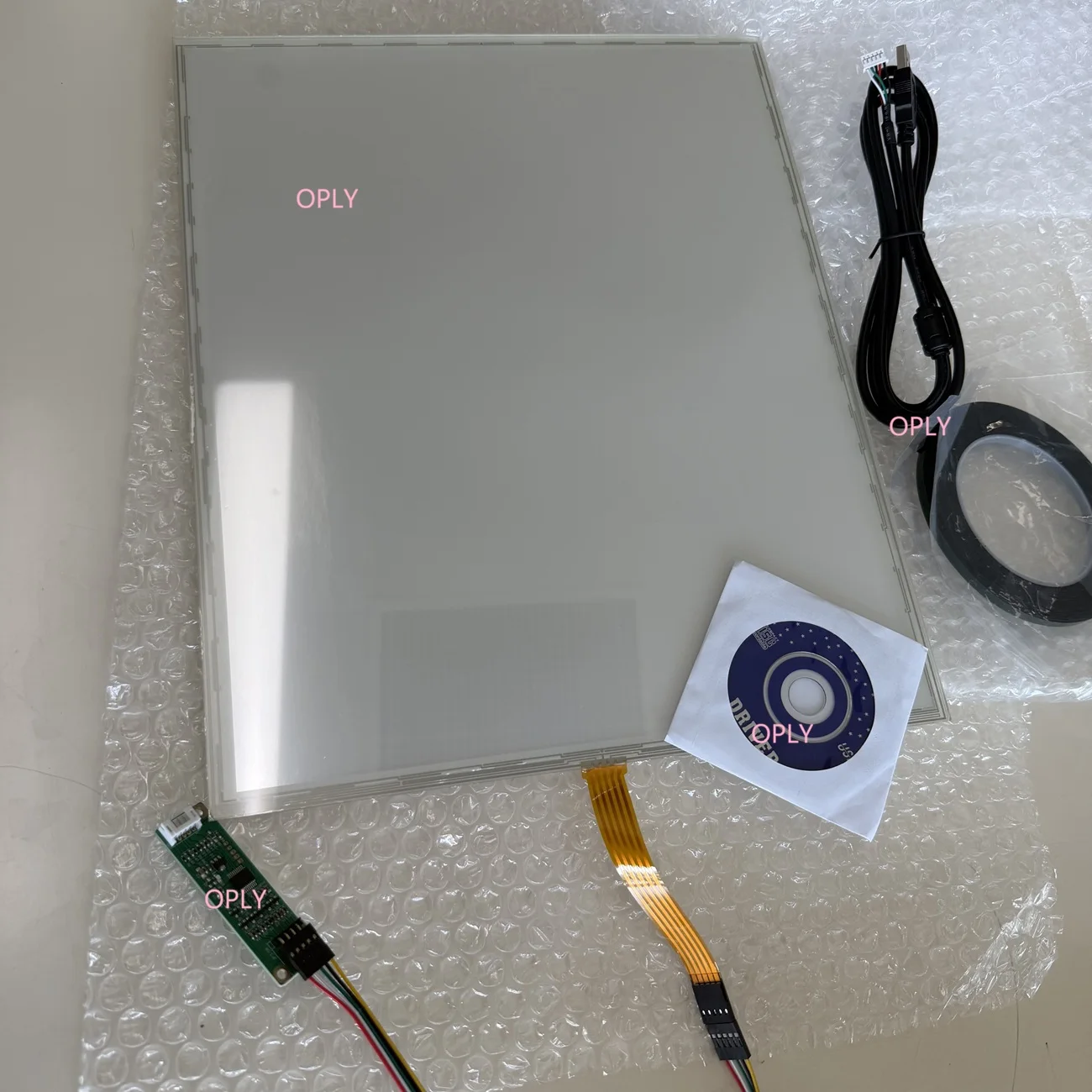 355*288 5 Wire MM 4:3 17 inch Resistive touch screen panel glass Thick for industrial advertising car display