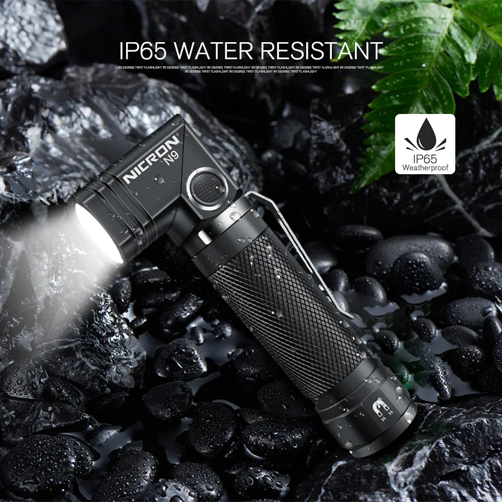 NICRON N9 LED Flashlight Tactical 90 Degree Twist 1000LM High Lumens Waterproof IP65 Magnet Mini Torch Light Outdoor