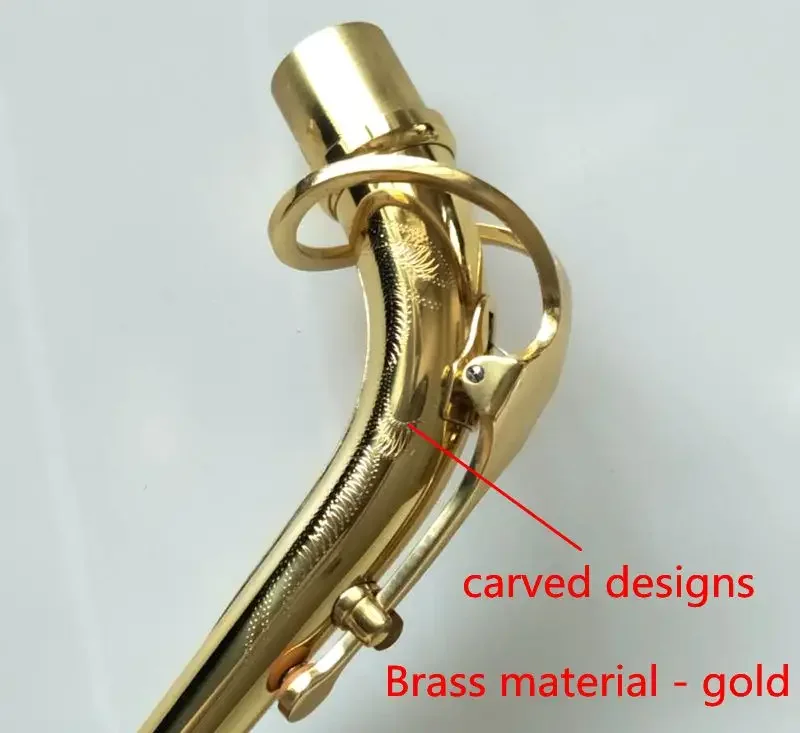

Alto Saxophone Neck Brass Carved Paint Gold Eb Sax Parts Accessories