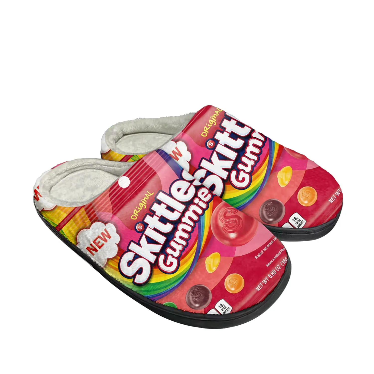 

Skittles Fruity Candy Home Cotton Slippers Mens Womens Plush Bedroom Casual Keep Warm Shoes Thermal Indoor Slipper Custom Shoe