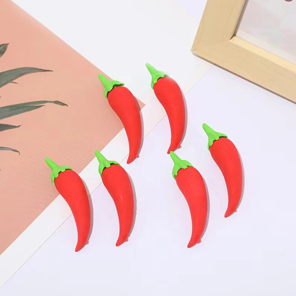 24pcs Mini Chili Pepper Tpr Soft Eraser For Students Office Supplies Decorative Small Erasers Bulk Classroom
