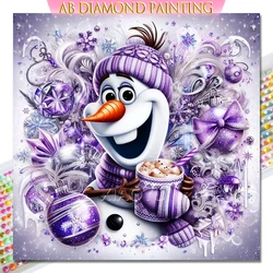 Diamond Painting Olaf Snowman Full Square Round Diamond Embroidery Disney Frozen Cartoon Mosaic Picture Art Christmas Home Decor