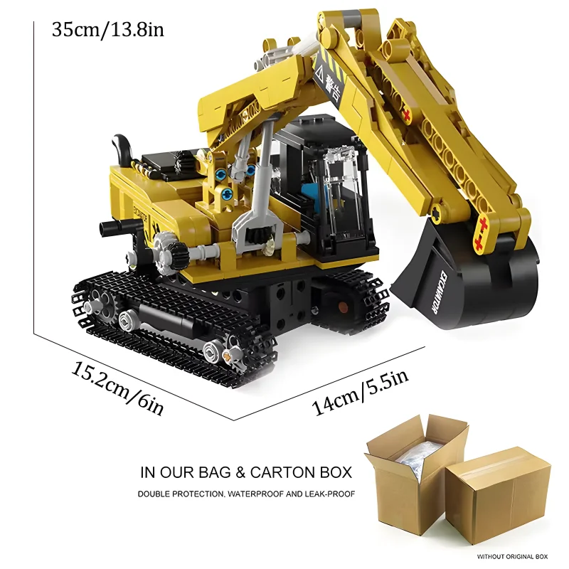 MOC YC-33001 High-Tech Car Construction Truck Excavator Model Building Blocks Bricks Puzzle Assembly Toy Christmas Gift For Kids