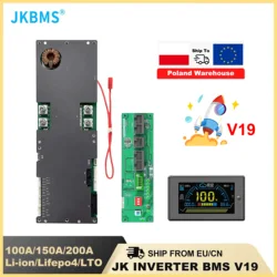 JKBMS Inverter Smart BMS 8S 16S 24V 48V 100A 8S-16S 150A 200A Family Energy Storage Lifepo4/Li-ion/LTO For Growatt Deye Inverter