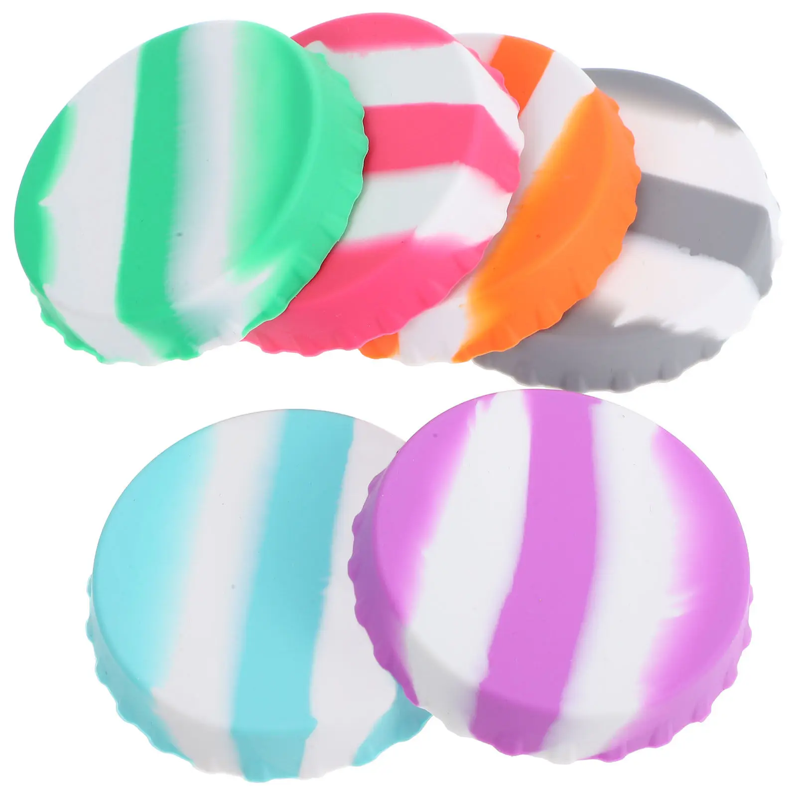 

6Pcs Leakproof Silicone Bottle Stoppers Foodgrade Can Covers Reusable Soda Can Lids Beverage Seal Caps for Freshness