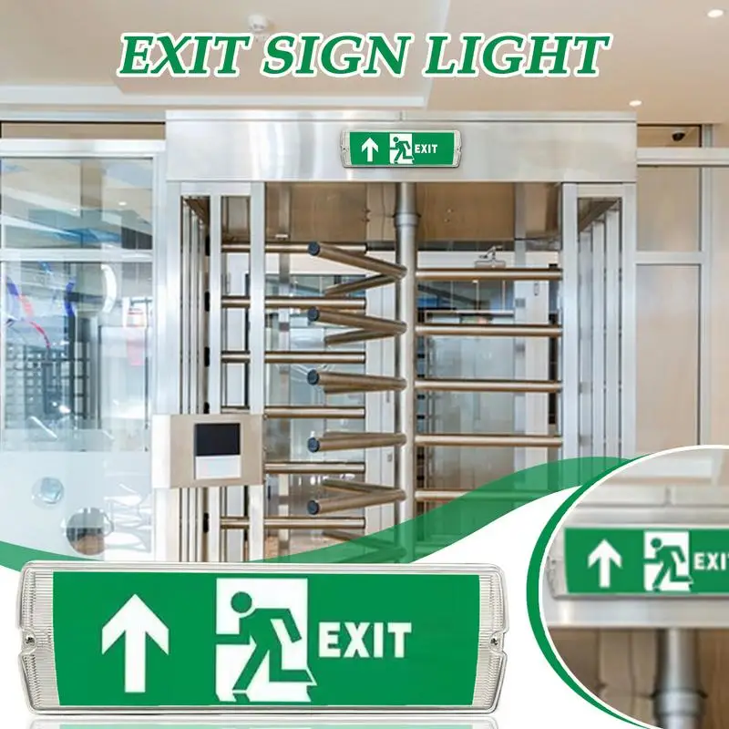 Lighted Exit Sign ป้ายอพยพสําหรับซูเปอร์มาร์เก็ต LED Safety Exit Sign Evacuation Indicator Light Fire Exit Sign Lights Super