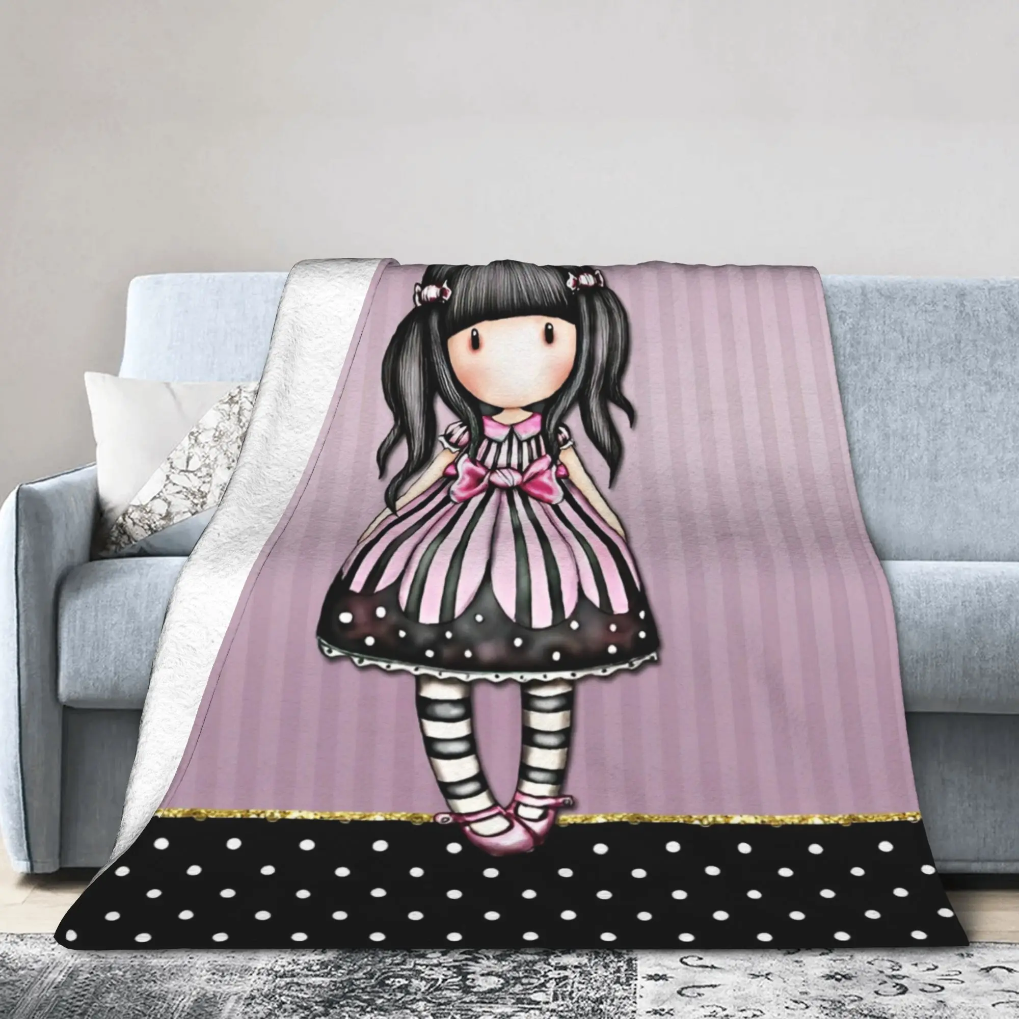 S-Santoro G-Gorjuss Blanket Cover Velvet Doll Cartoon Ultra-Soft Throw Blankets for Home Couch Bed Rug