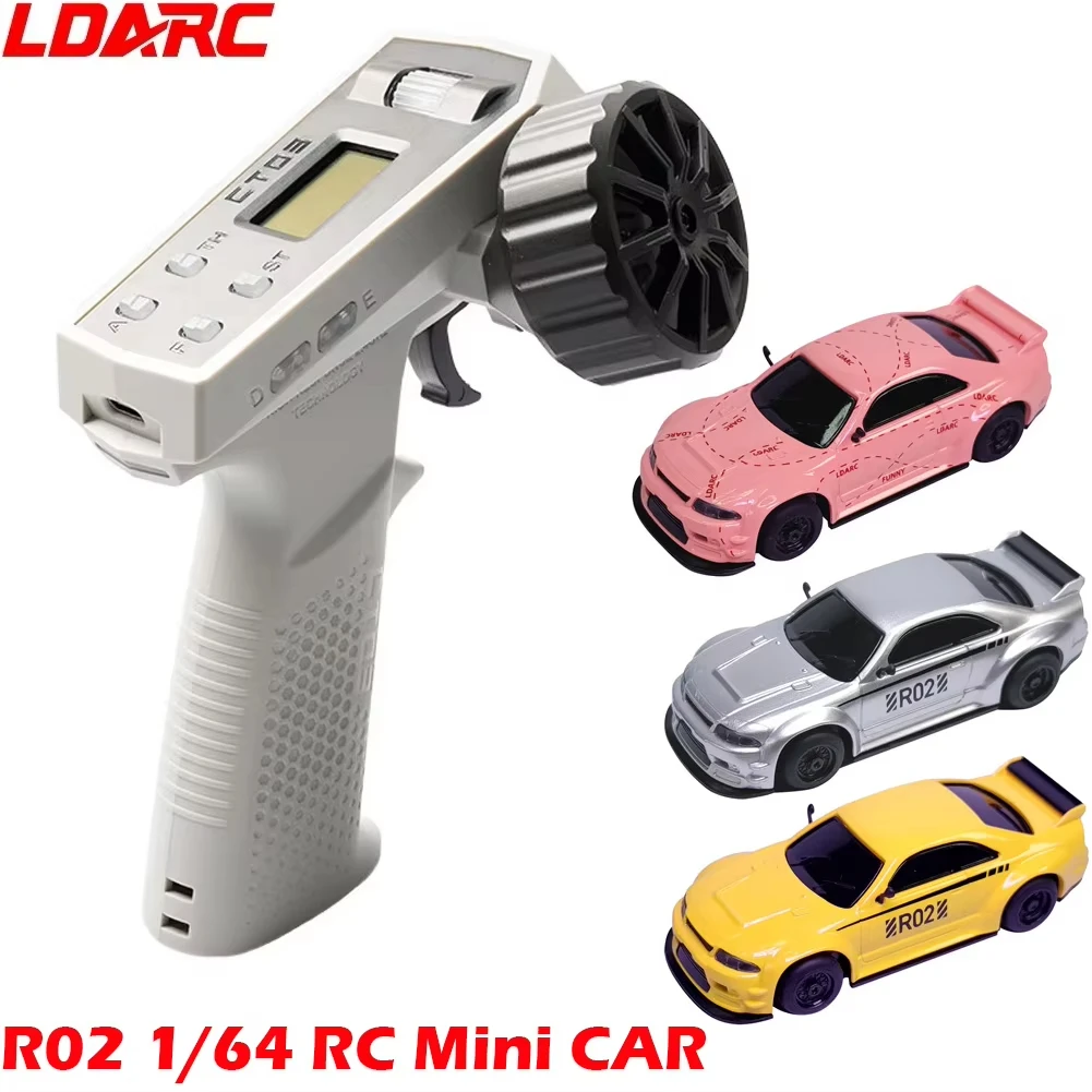LDARC R02 Mini Rc Sports Car 1/64 Simulated Electric Remote Control Model Car Tabletop RTR 2.4G Adults Children's Toys Gift