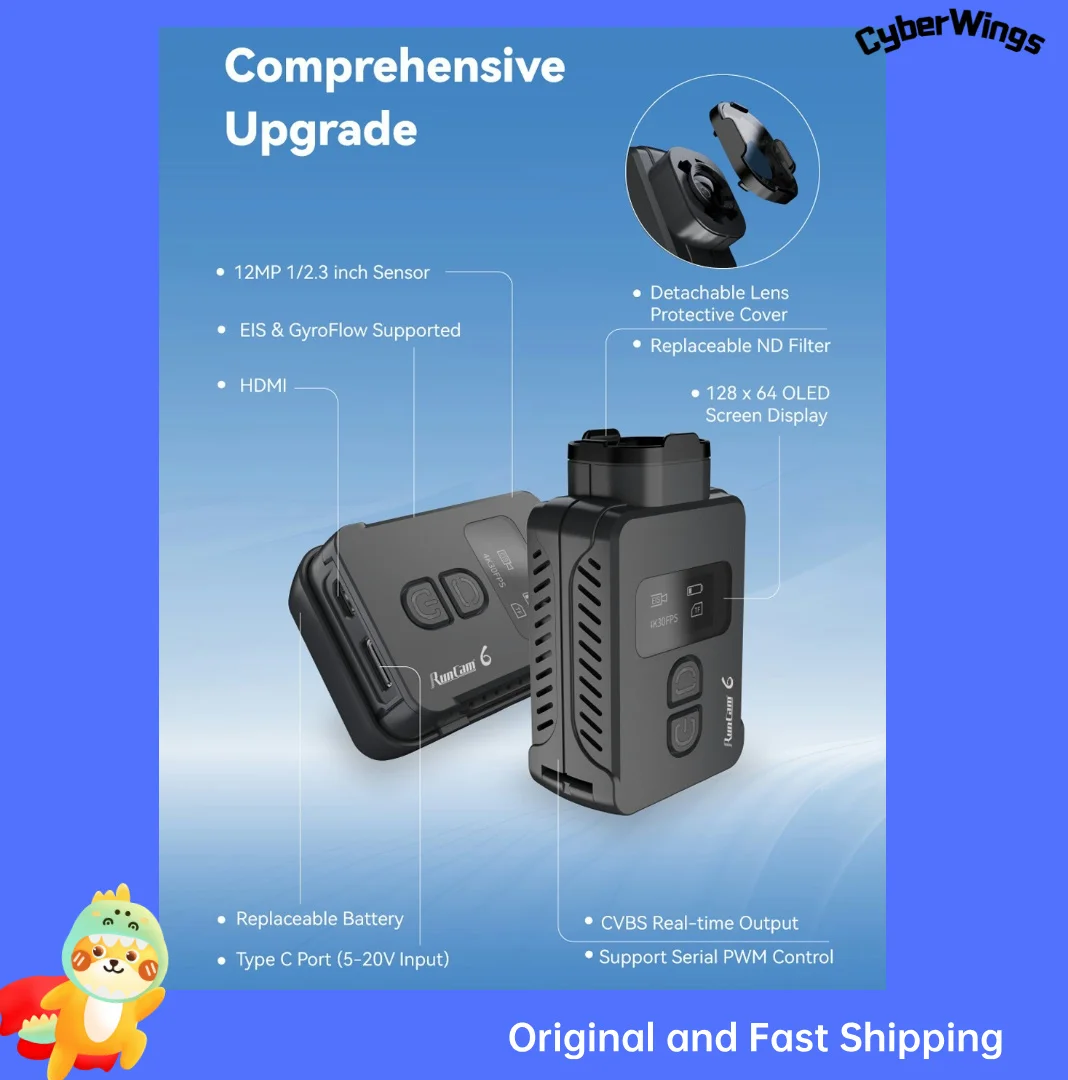 Original RunCam 6 4K Digital Camera for FPV Airsoft Games Recording