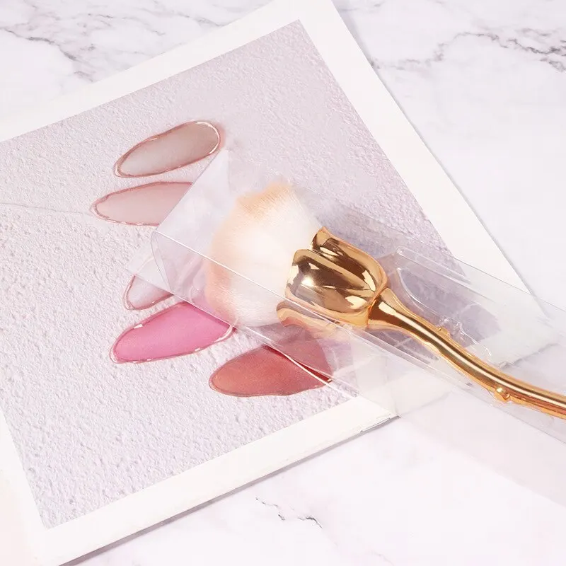 Brosse de manucure en forme de rose avec brosse à ongles, accessoires d'art, outil populaire, rond, maquillage, polissage, dépoussiérage