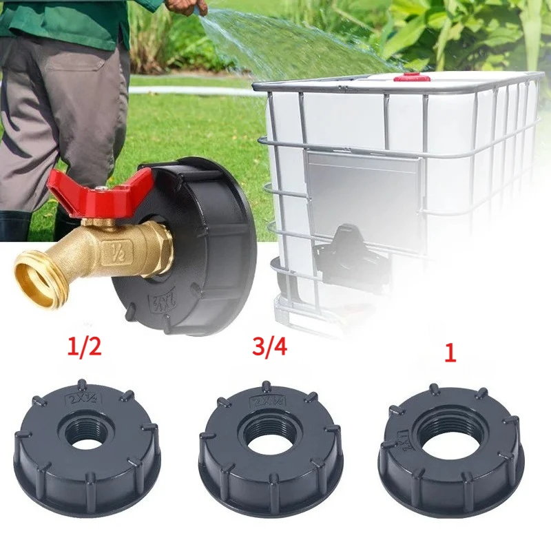 2Pcs Reinforced Durable IBC Tank Fittings S60X6 Coarse Thread Cap 60mm Female Thread to 1/2