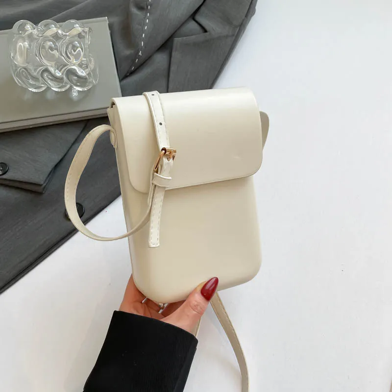 

Simple Elegant Women's Square Shoulder Bags Solid Color Ladies Pu Leather Crossbody Bag Versatile Portable Female Phone Pouch