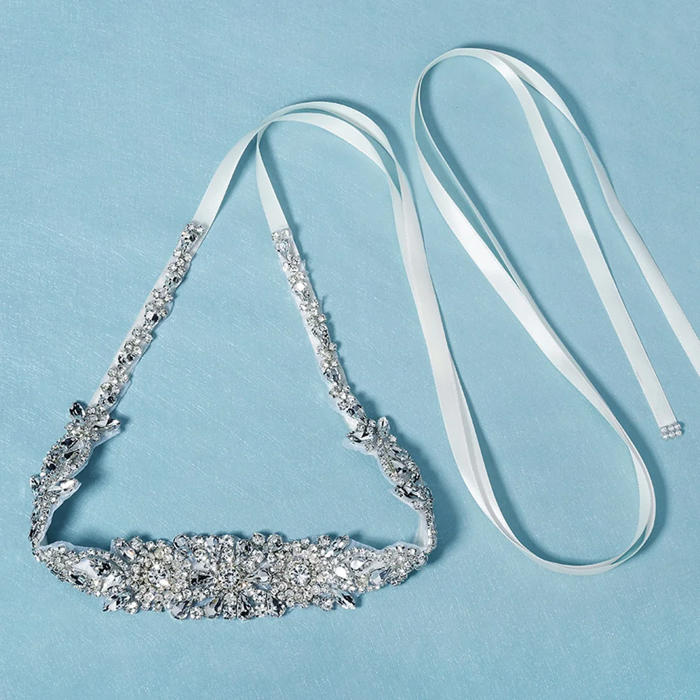 

1Pcs Silver Water Drip Waistband Wedding Decorative Belt Bride Waistband Clothing Ornament Luxurious Bridal Accessory