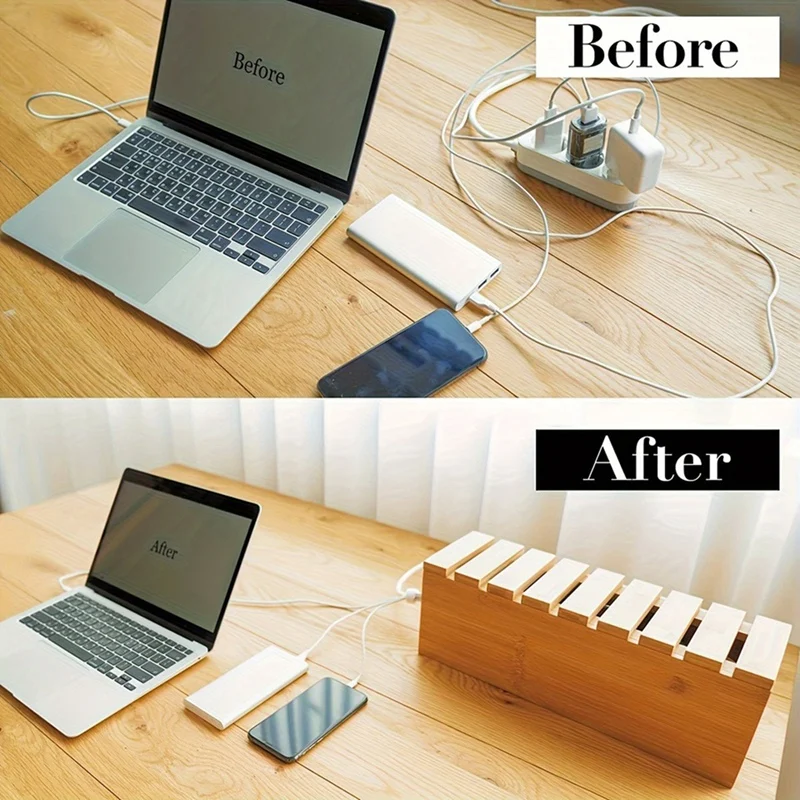 

1pcs Wood Wire Storage Box, Data Cable Storage Box, Power Cable Management Sorting Box, Socket Computer Cable Rack, Box-A27R