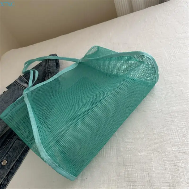 

X7XC Women Mesh Shoulders Bag Large Capacity Beach Bag Sand Toy Bag for Travel