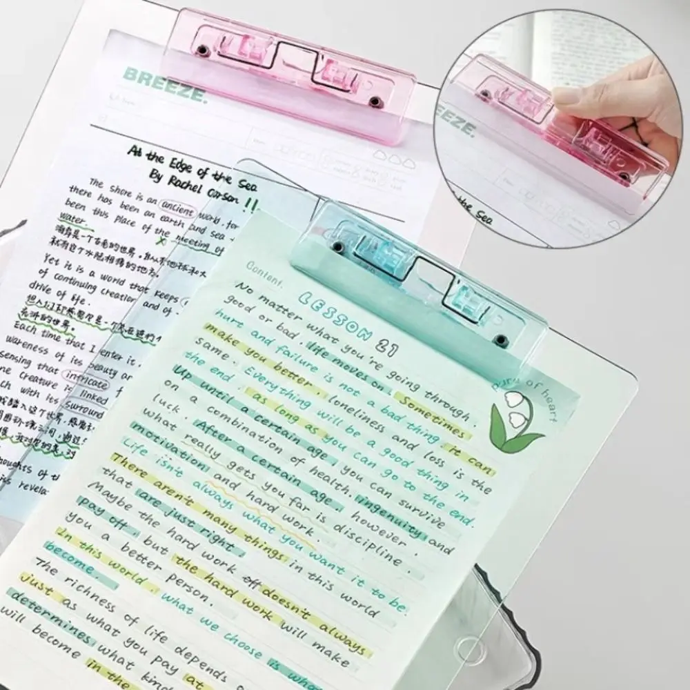 Dengan Profil Rendah Klip Emas Transparan A4 Papan Klip Folder Dokumen Lembar Tulis Pad A4 Folder File Organizer Tablet Tulis