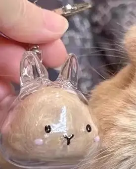 Rabbit Hair Storage Box Pendant Keychain Pet Hair Keepsake Box Pet Memorial Collection Box Bag Pendant DIY Decoration Gift