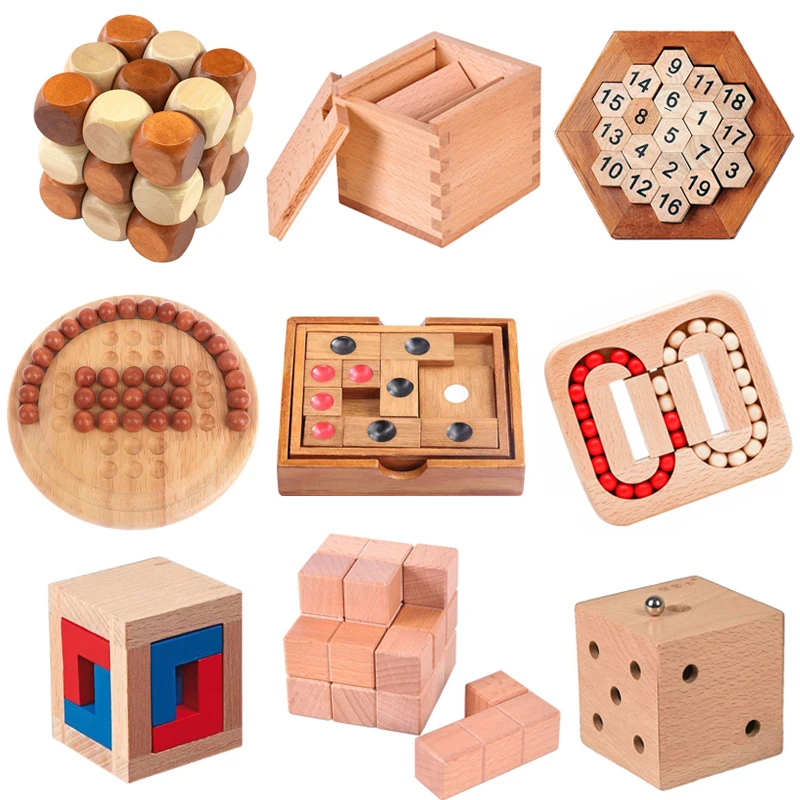 

Classic Baffling IQ Puzzle Wooden Brain Teasers Difficult Rompecabezas 3D De Madera Quebra Cabeça Juegos De Ingenio Y Logica