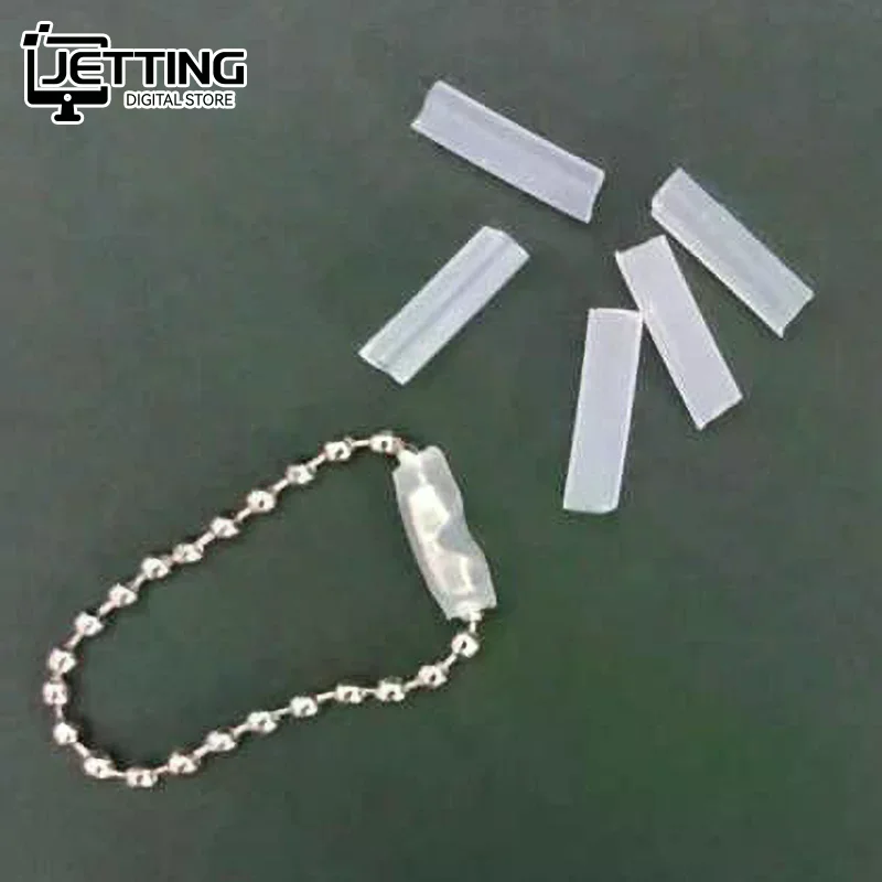 50Pcs Bead Chain Anti-lost Cover Pendant Acrylic Card Chain Falling Off Key Ring Protective Cover To Prevent Falling Bead Chain