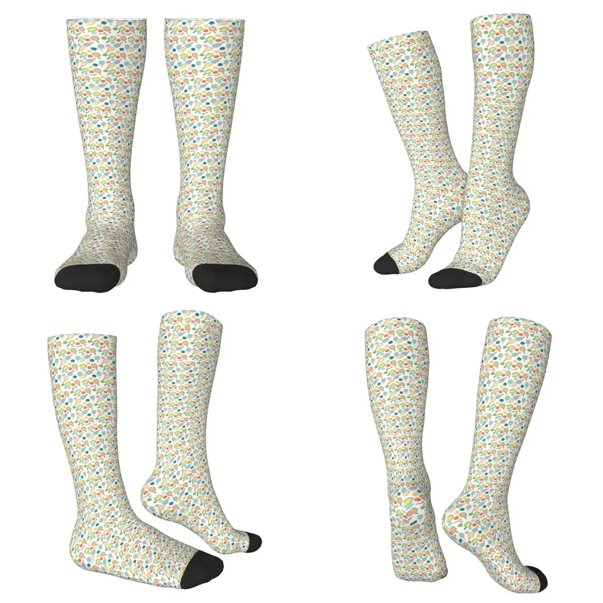 

All Seasons Sunny Pickleball Pattern Socks Harajuku Crew Socks Fashion Stockings for Men Women
