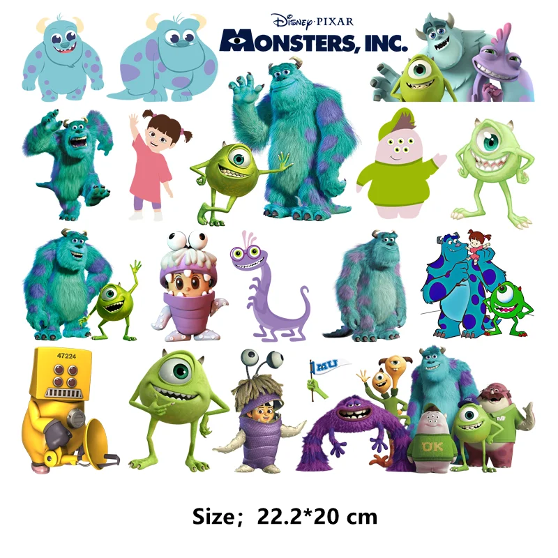 Disney PIXAR Monsters, Inc. thermo-stickers for children clothes patches iron on transfer