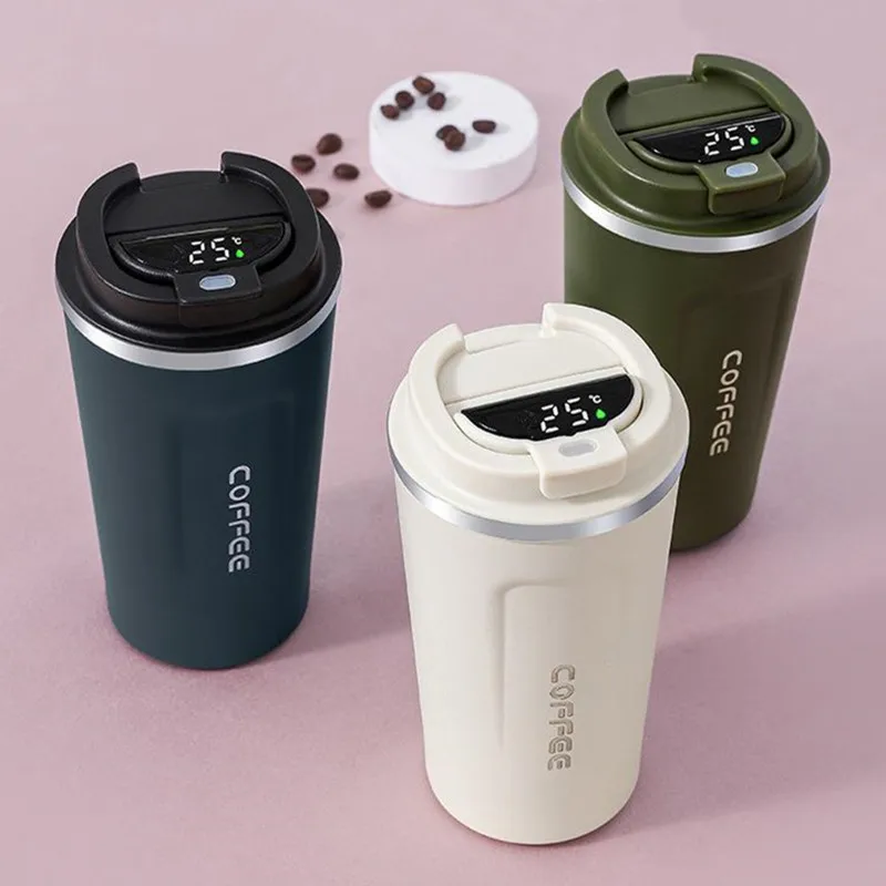 510ML Intelligent LED Temperature Display Stainless Steel Coffee Cup Temperature Measure Insulation Outdoor Car Portable Cup