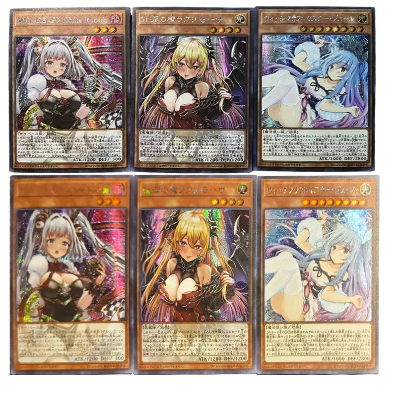 Yu-Gi-Oh! DIY hecho a sí mismo 3 unids/set Maliss P tarjeta Flash de conejo blanco Lacrima The Crimson Tears 4th Bullet tarjeta de colección de dibujos animados