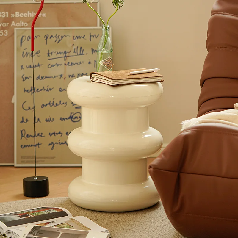 

cream wind low stool living room sofa edge several small apartment household shoe changing small round