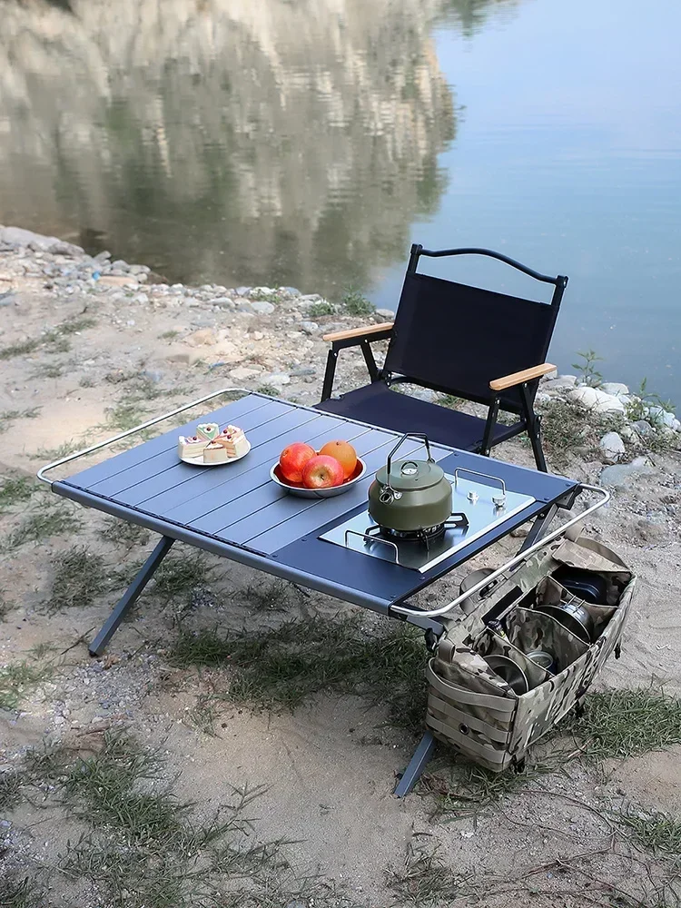 Best Seller First Hot Sales Outdoor Camping Foldable Table Chicken Rolls Table Travel Barbecue Aluminum Alloy Ultra Lightweight