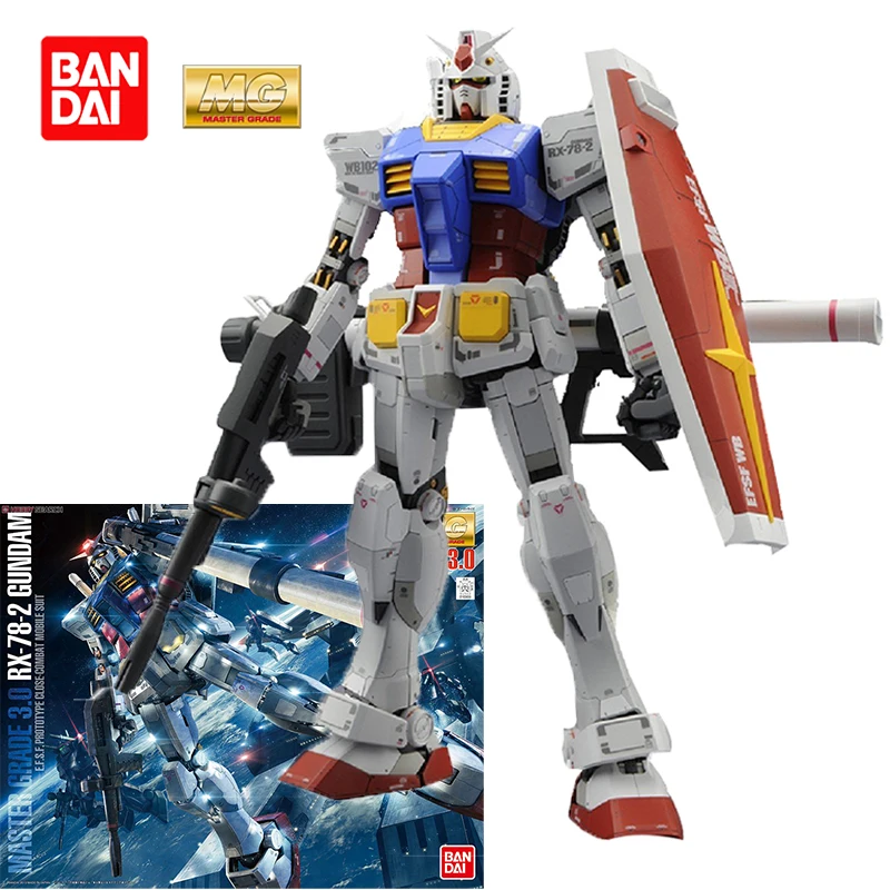 Bandai Model Kit MG 1/100 MASTER GRADE 3.0 RX-78-2 Gundam Action Figure Mobile Suit Gundam Anime Figure Toys for Boys Gifts