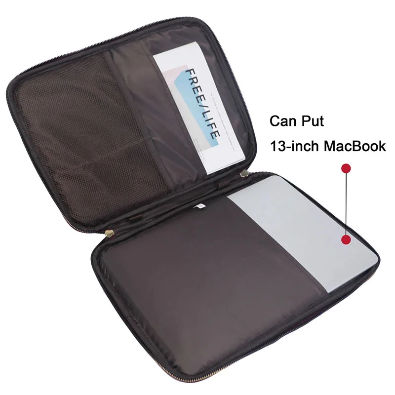 Free Custom Crocodile PU Leather Portable Briefcase Anti-Fall Sleeve for Macbook 13 Inch/IPAD Notebook Storage Bag Laptop Case