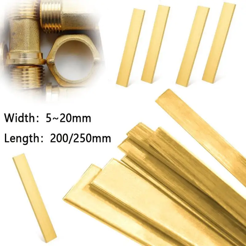 

1pcs Brass Flat Bar Plate Strip Thicknesses 3mm 5mm 10mm 15mm 20mm Pure Copper Solids Metal Plate Material Length 200mm 250mm