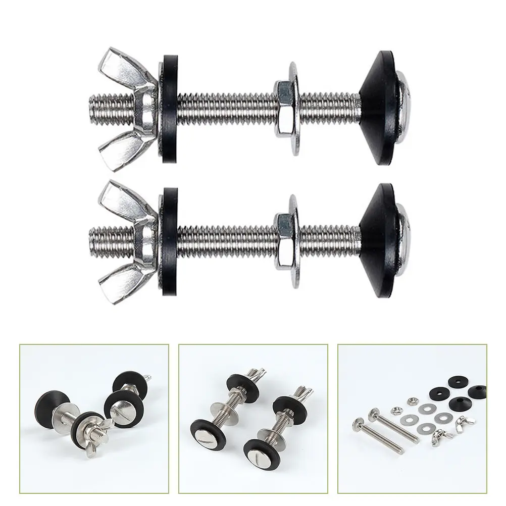 

2Sets Toilet Tank Bolts and Washers Set Stainless Steel Construction High Toughness Secure Connection for Toilet Bowl Tank